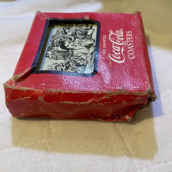 Six Assorted Coca Cola Coasters in Box - Picture 2 of 5